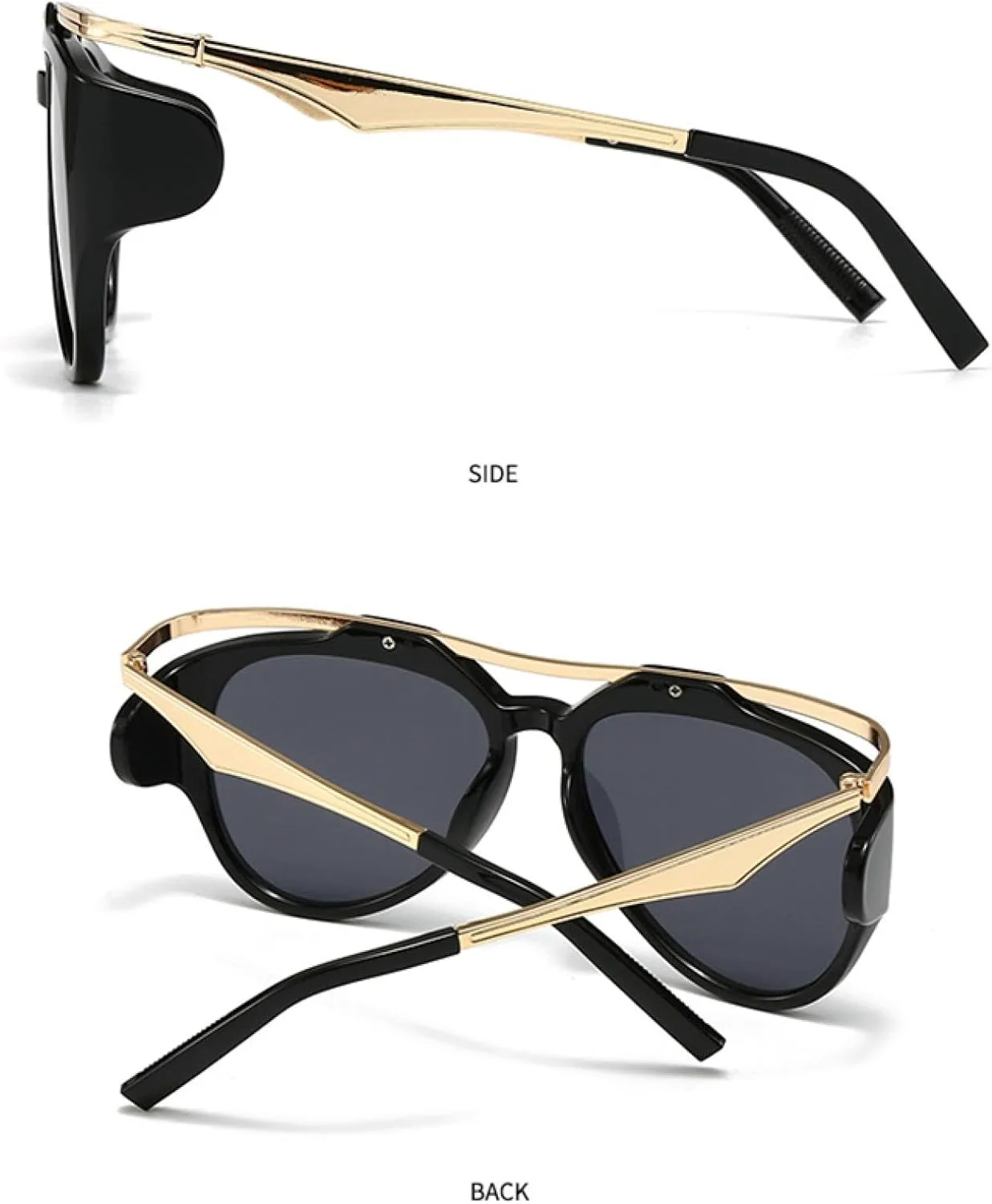 

Панк-солнцезащитные очки круглые для женщин, роскошная нестандартная крупная металлическая оправа, защита от УФ-излучения UV400 TVTBBVV, C7pinkgradientgray