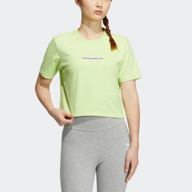 Футболка женская лайм Adidas Originals, Lime Green — фото 3