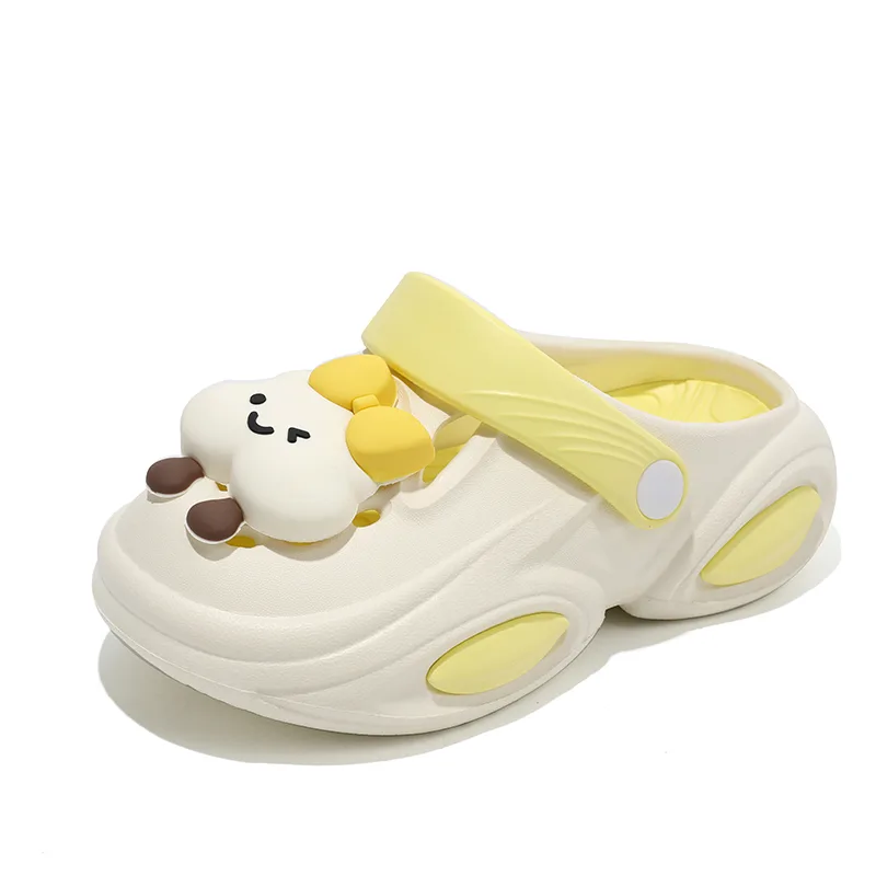 Детские нескользящие антиударные дышащие легкие сабо ADOONGA, OZ1112 Beige Yellow[Lightweight Cushioning]