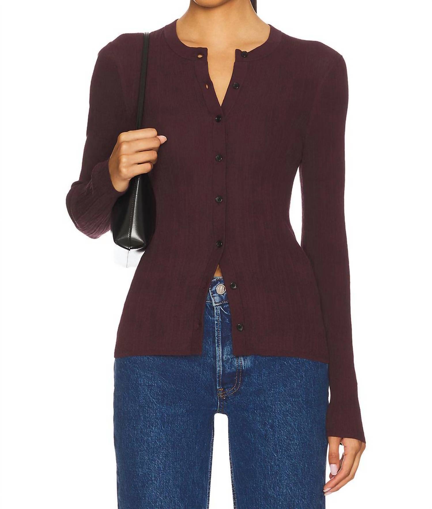 

A.L.C. Кардиган Fisher сливового цвета