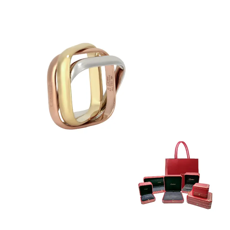 

Cartier Кольца Trinity Series 18K White Gold, 18K Gold, 18K Rose Gold для женщин, разноцветные