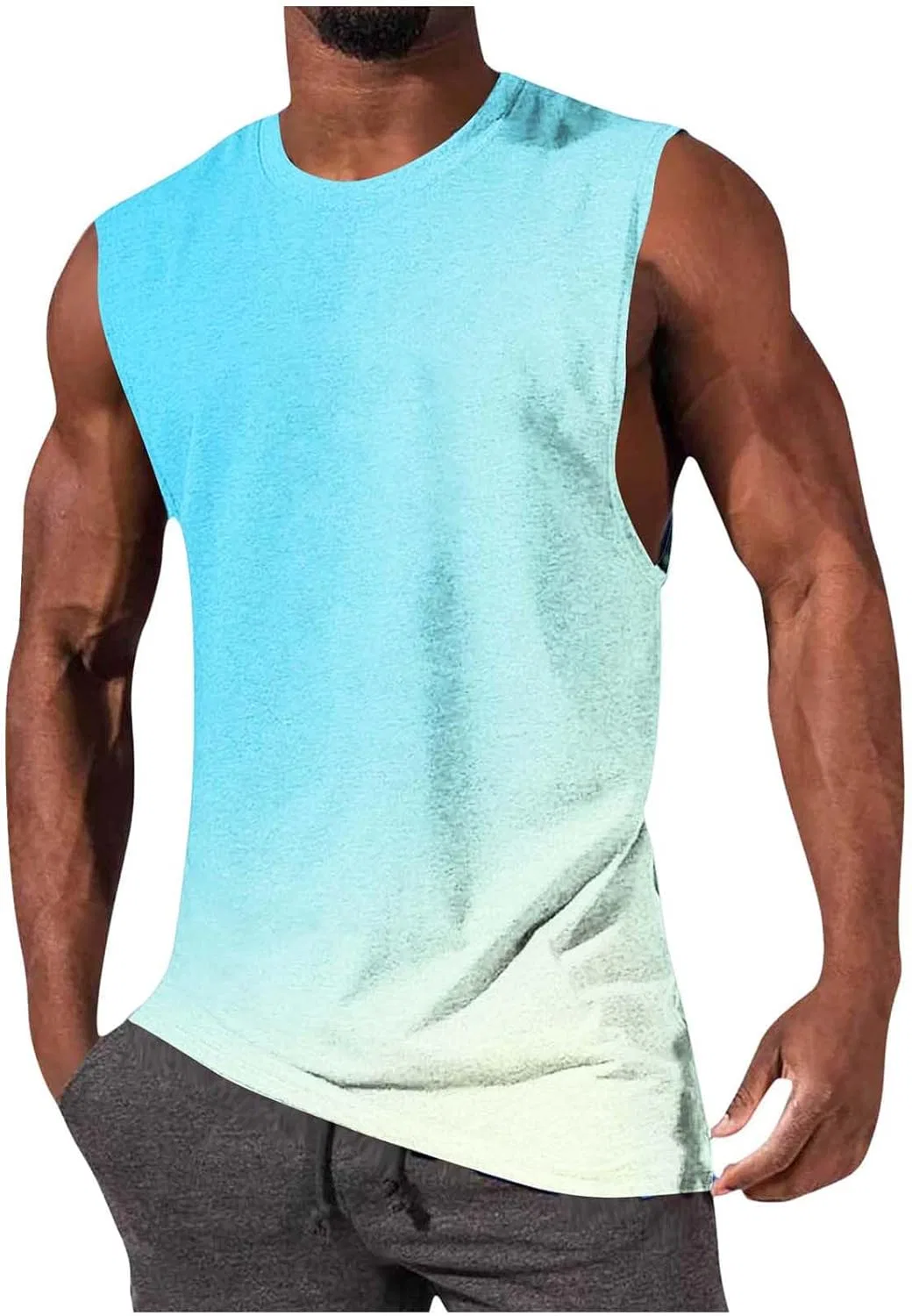 Мужской топ-безрукавка с круглым вырезом, Generic, 3-light Blue
