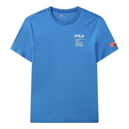 

Футболка alphabet printing round neck short sleeve blue Fila, синий