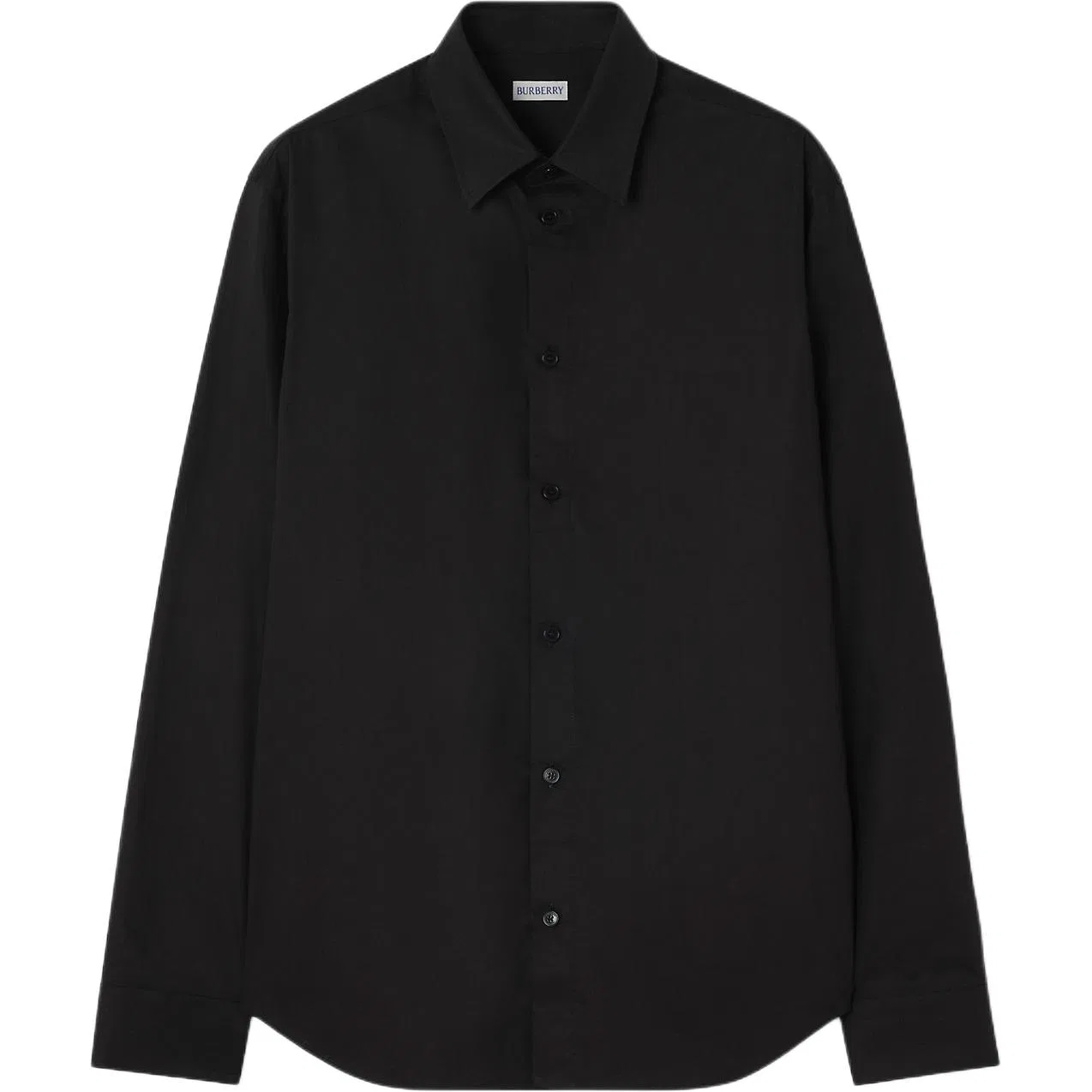 Рубашка Burberry черный с лацканами, мужская, для прохладного времени года