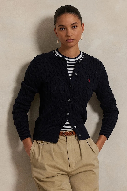 

Хлопковый кардиган Polo Ralph Lauren, темно-синий