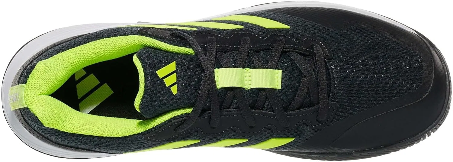 Мужские теннисные кроссовки Adidas, цвет Carbon/Lucid Lemon/White — фото 4