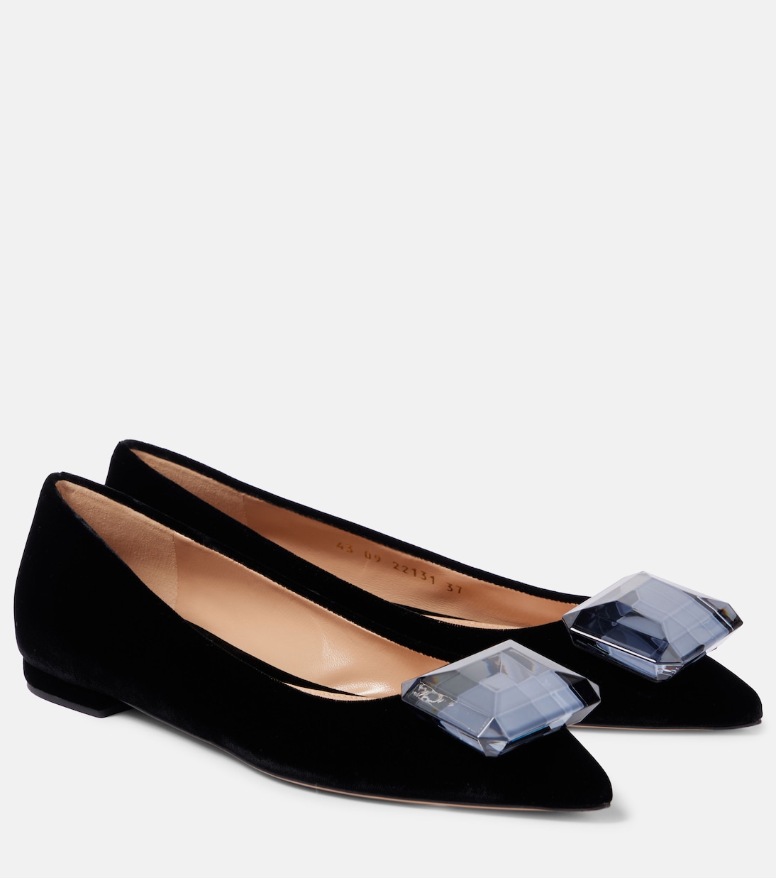 Бархатные балетки Jaipur Gianvito Rossi, черный