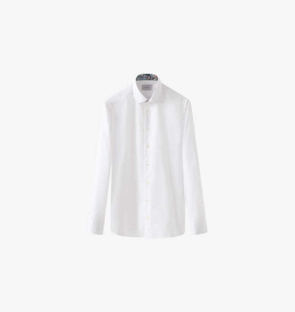 

Однотонная фирменная рубашка из хлопка с узором пейсли Eton, белый