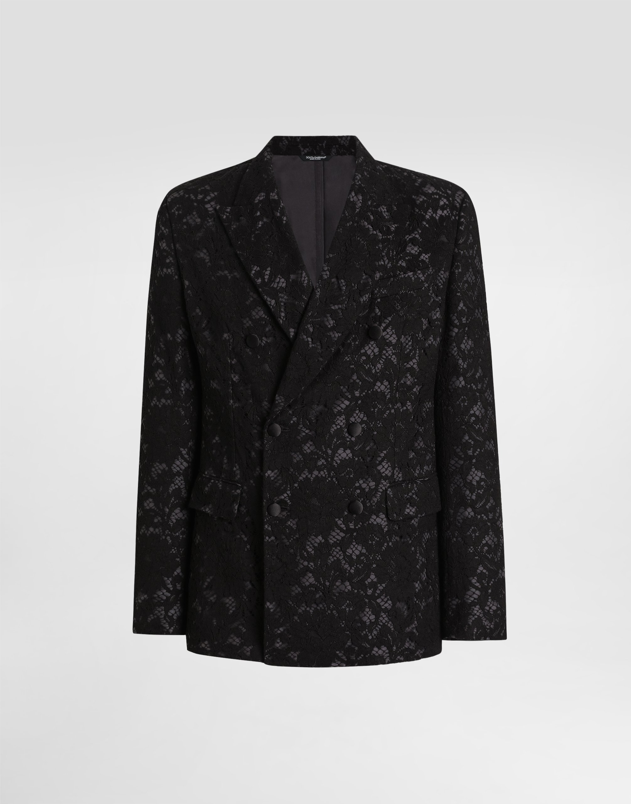 Двубортный кружевной жакет DOLCE & GABBANA, мультиколор