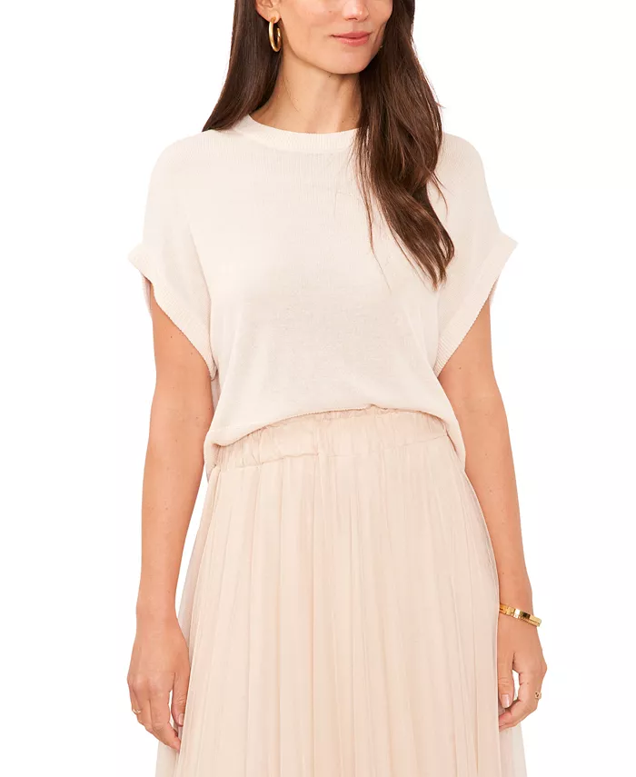 

Женский свитер с коротким рукавом и спущенным плечом Vince Camuto, красный