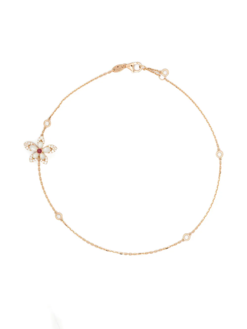 

Браслет из розового золота 18 карат с бриллиантами и рубинами Roberto Coin, розовый