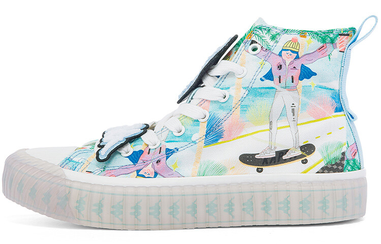 

Кеды Kappa Canvas Shoes Unisex High-Top Quartz Blue/Rose Purple
