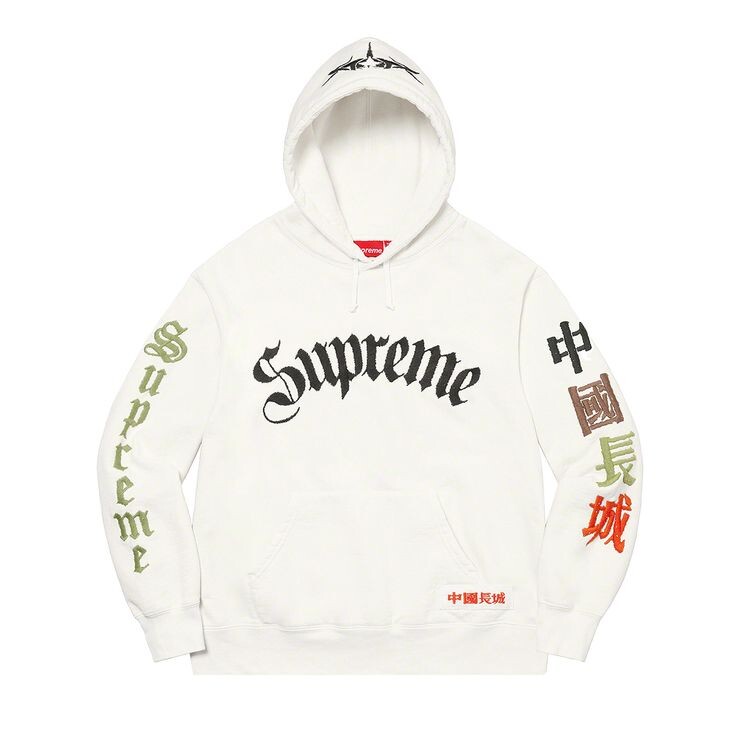 

Толстовка Supreme x The Great China Wall Sword Hooded Sweatshirt White, белый
