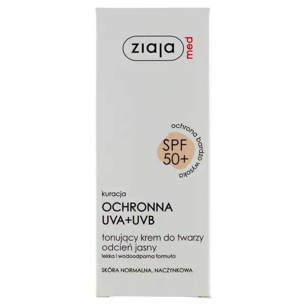 Эмульсия Ziaja med — Тонирующий светлого оттенка с spf50+, Uva-Uvb, 50 мл — фото 2