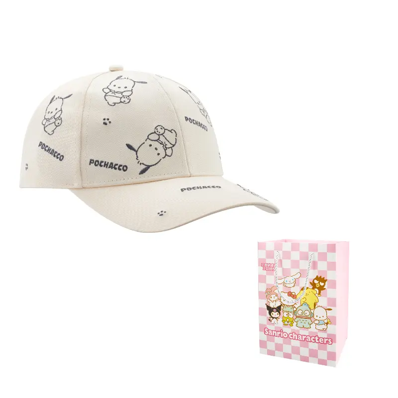 

Sanrio Хлопковая бейсболка унисекс, Pochacco Full Embroidery Baseball Cap