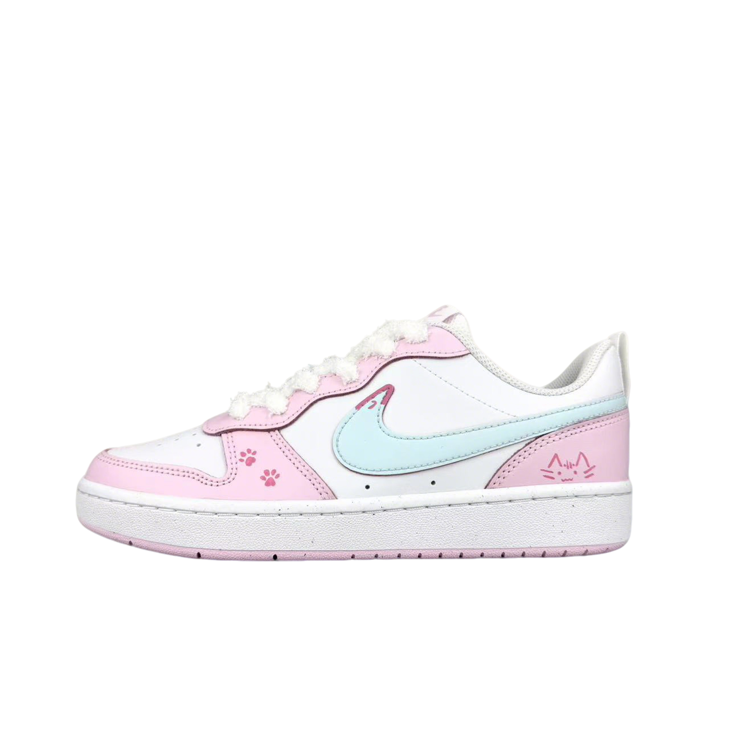 

Nike Кроссовки для скейтбординга Court Borough Cherry Blossom Meow Blue с амортизацией, износостойкостью и противоскользящим покрытием Низкие
