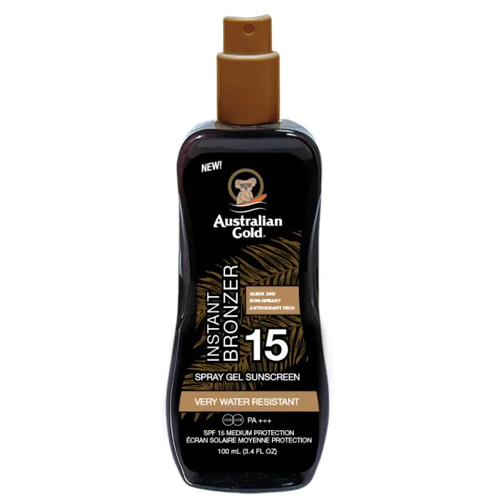 

Автозагар instant bronzer gel en spray protector solar con autobronceador Australian Gold, цвет 15