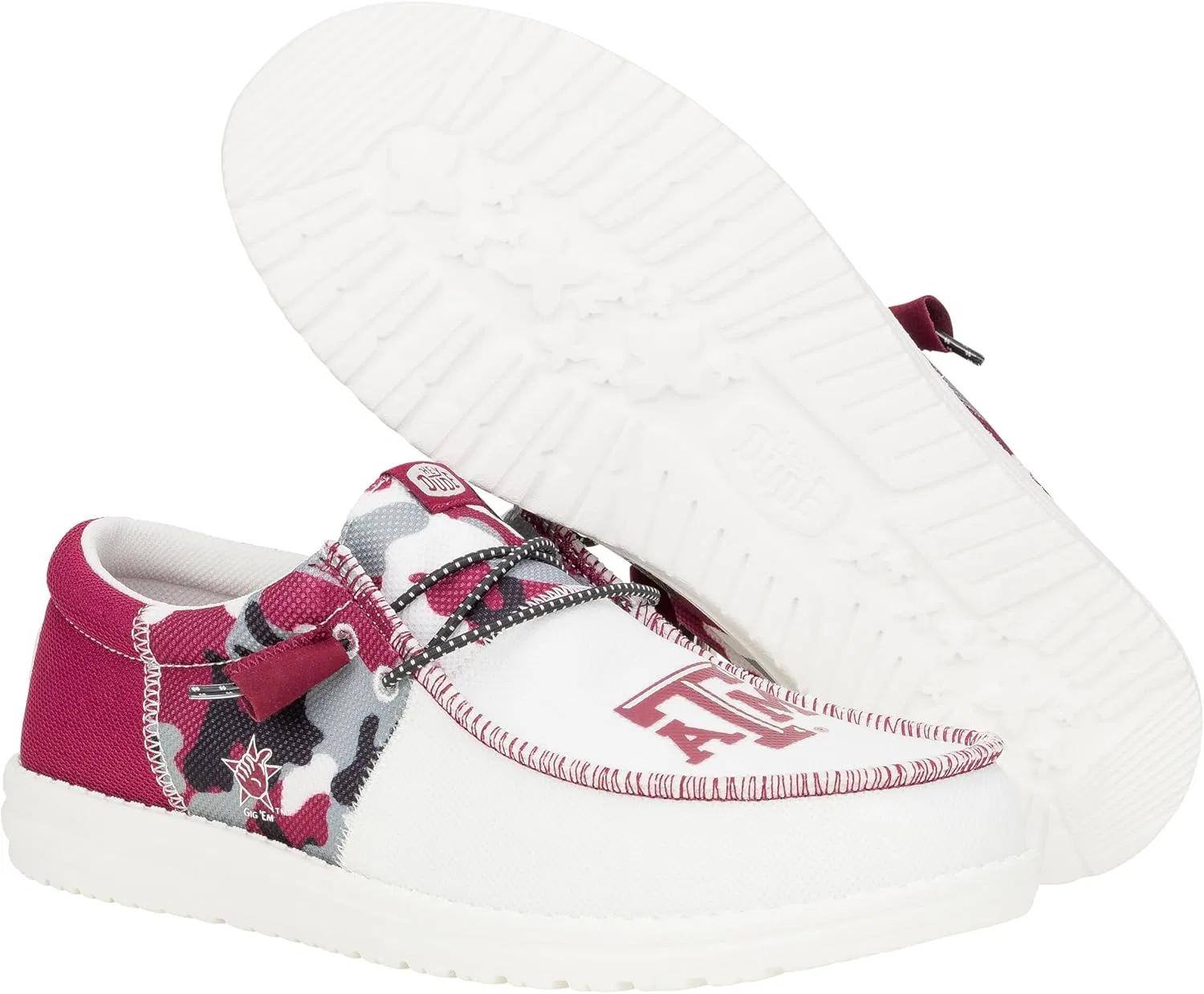 Мужские слипоны Hey Dude Wally, удобные и легкие, 2-White Maroon — фото 4