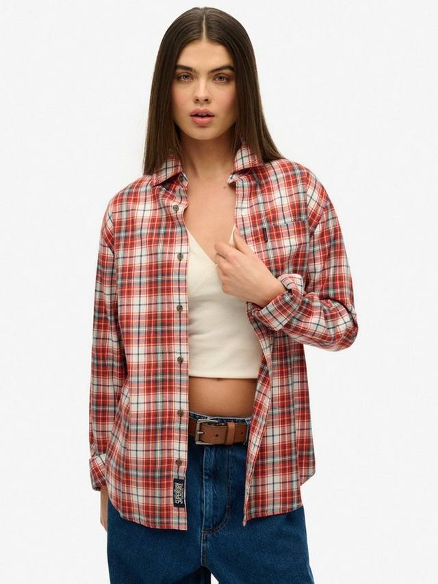 

Свободная рубашка в клетку Superdry, Frontier Check White