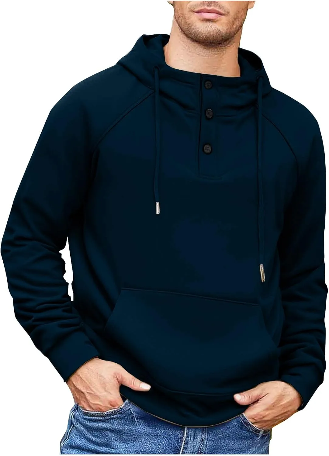 

Толстовка с капюшоном на четверть пуговицы мужская, легкий флис, тактическая, с карманами