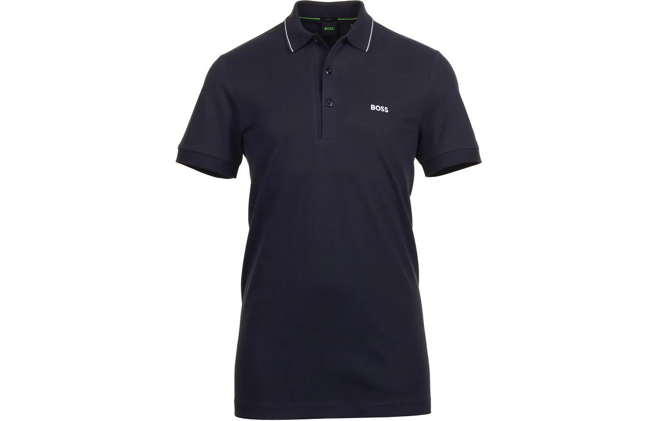 

Босс логотип вышитая короткий рукав поло HUGO BOSS, темно-синий