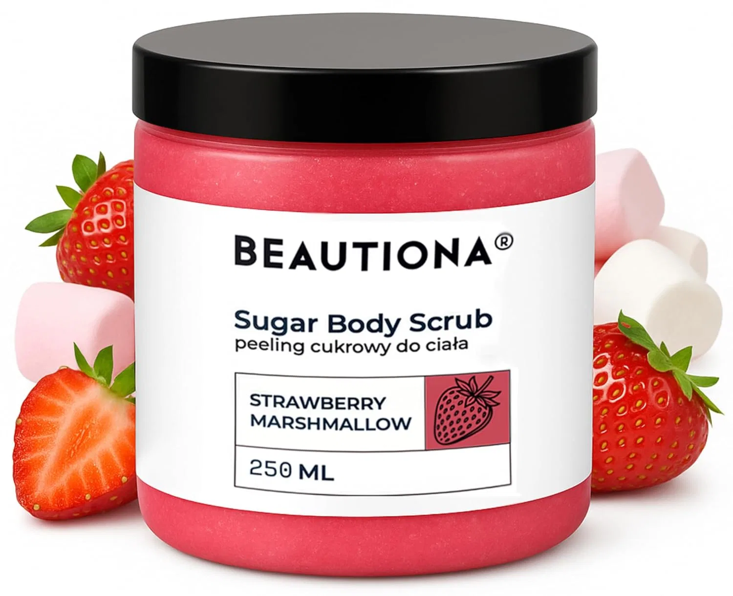 Клубничный пенный скраб для тела 250 мл Beautiona