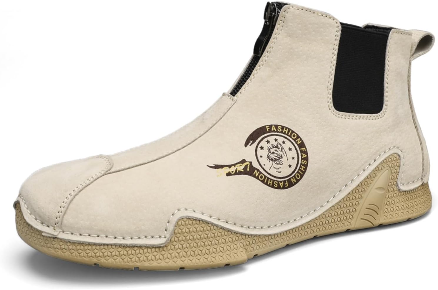 

Мужские кожаные ботинки челси без шнурков, с круглым носком, средней высоты, повседневные, ботильоны-чукка, удобные, нескользящие, легкие, подходят для работы, прогулок, повседневной носки, поездок на работу и отдыха на природе Yrzhgdl, Sand