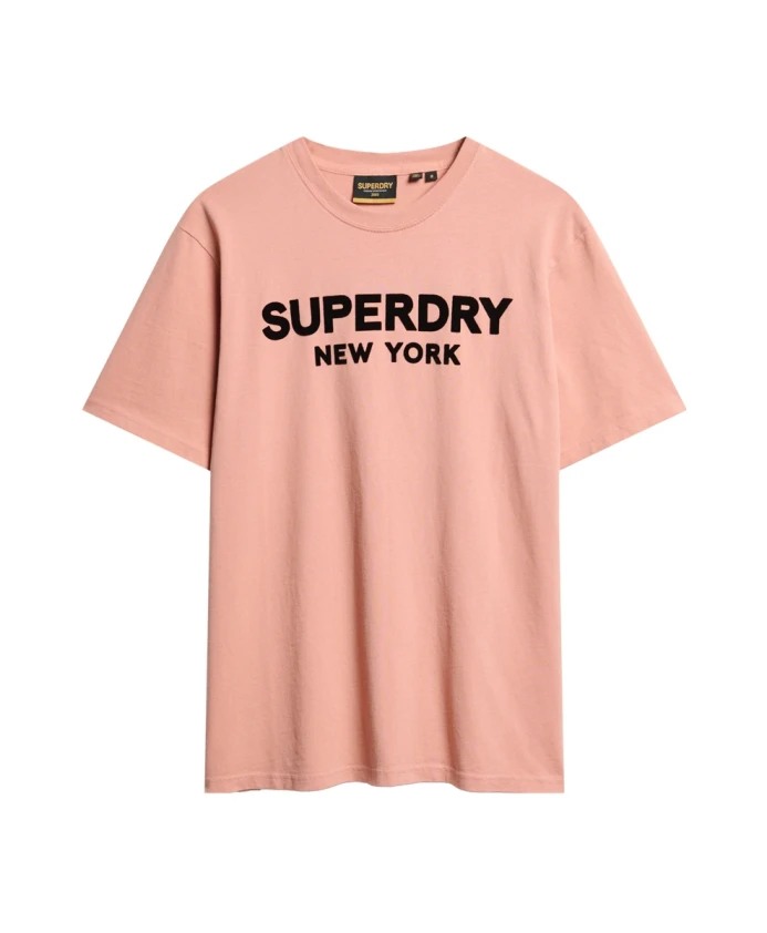 

Спортивная футболка из коричневого хлопка, свободного кроя. Superdry, коричневый