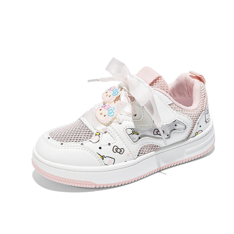 

Hello Kitty Дышащие кроссовки для скейтбординга, белые, розовые, детские