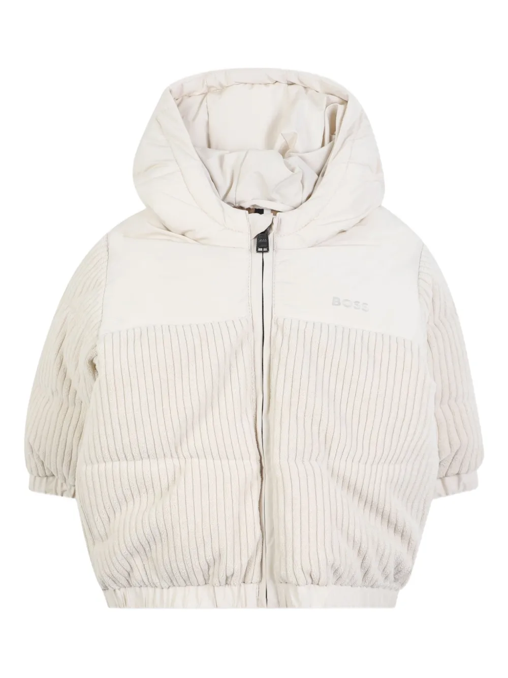 

Пуховик в рубчик BOSS Kidswear, белый