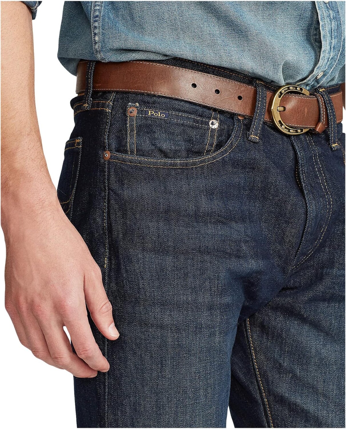 Джинсы Varick Slim Straight Jeans Polo Ralph Lauren, цвет Morris Dark — фото 4