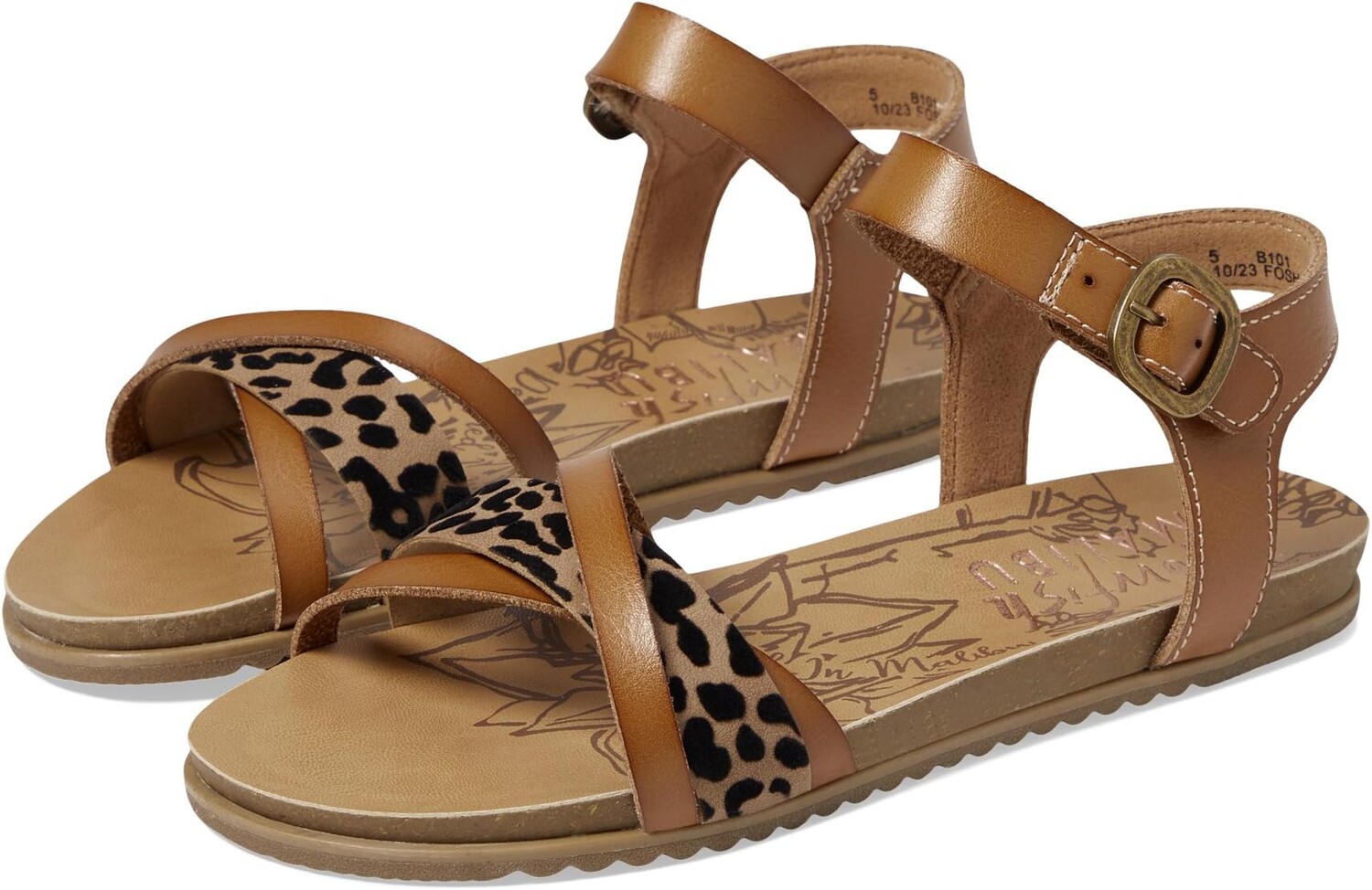 

Сандалии Blowfish Malibu Monti-K, цвет Bee Honey/Sahara Leopard
