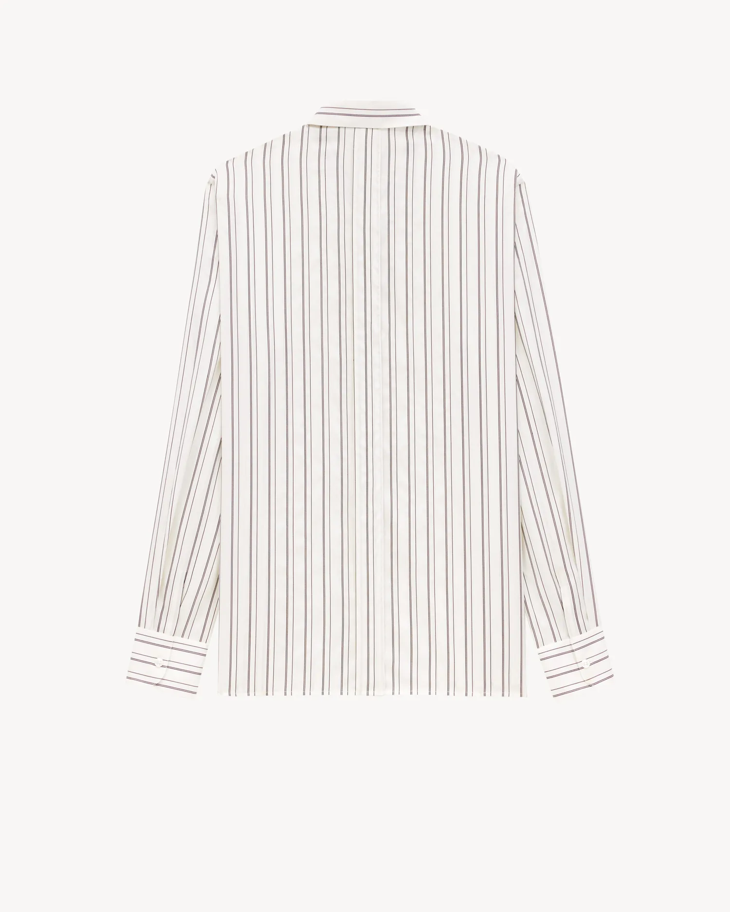 Рубашка из полосатого шелка SAINT LAURENT, черный — фото 2