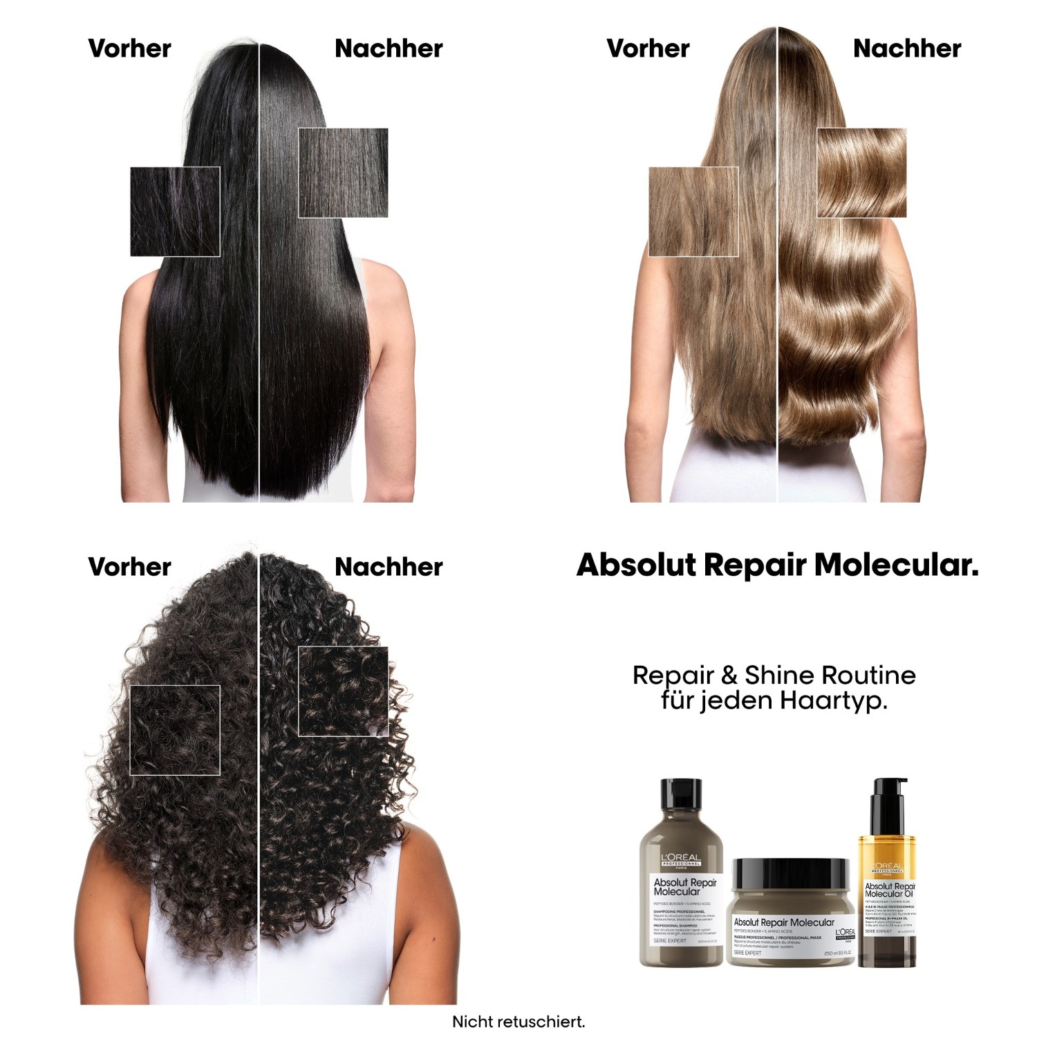 Масло для волос serie expert absolut repair molecular bi-phase oil L Oreal Professionnel Paris, объем 30 мл — фото 2