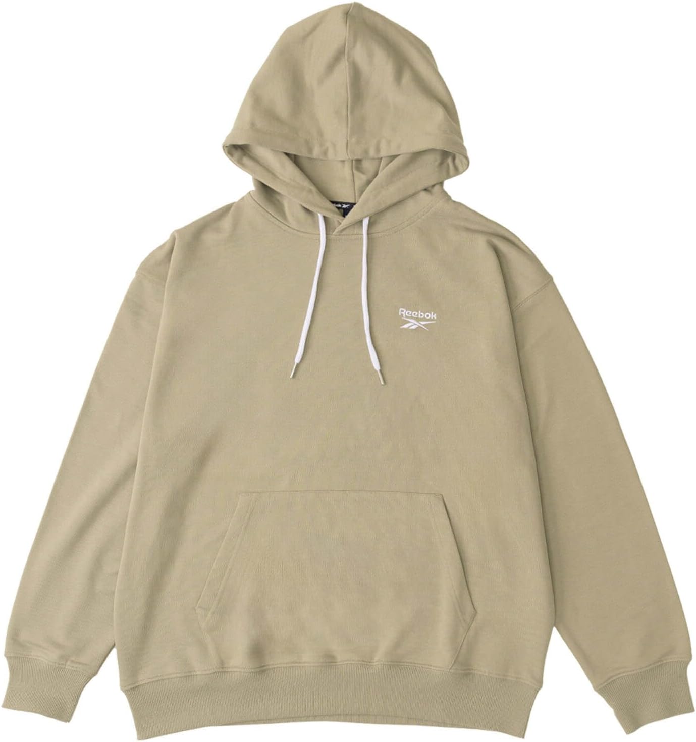 

Толстовка с капюшоном, флисовая подкладка, длинные рукава, простая толстовка с капюшоном, теплая, свободного кроя, унисекс, для взрослых Reebok, бежевый