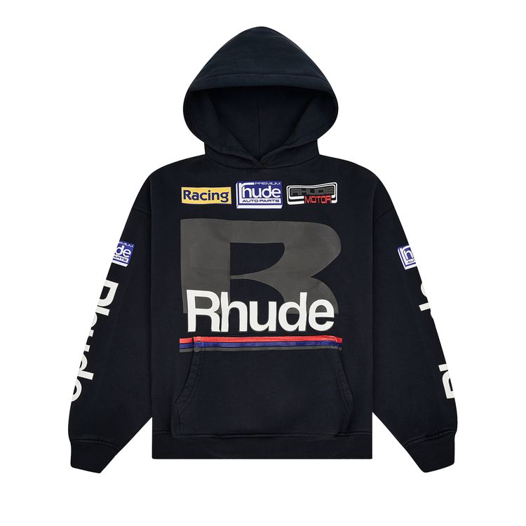 

Худи Rhude Petrol Patch Hoodie 'Vintage Black', черный