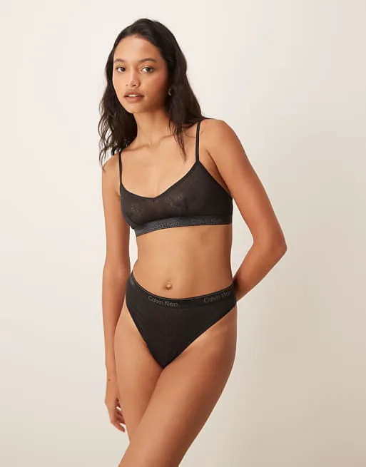 Черные стринги из хлопкового модала Calvin Klein Icon — фото 4