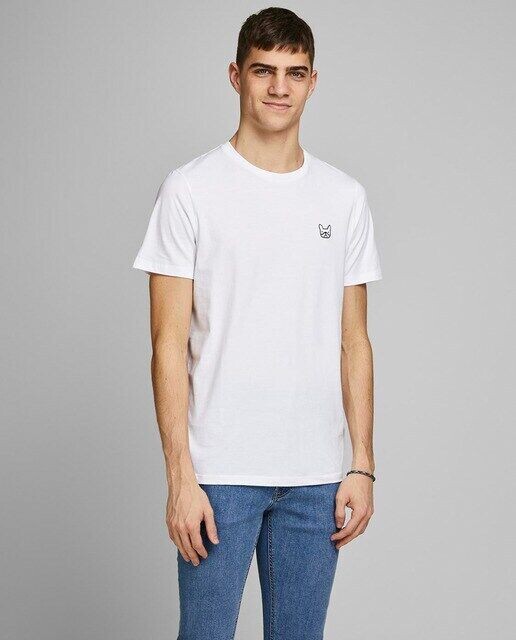 

Мужская футболка с вышивкой в ​​виде собаки и круглым вырезом Jack & Jones, белый