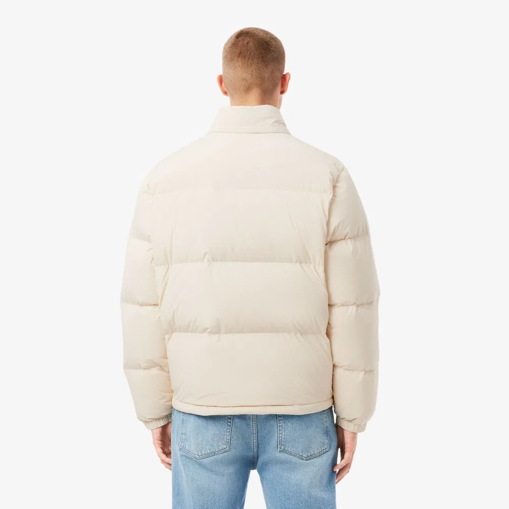 Мужской пуховик с высоким воротником Duck Down кремовый от Lacoste — фото 3