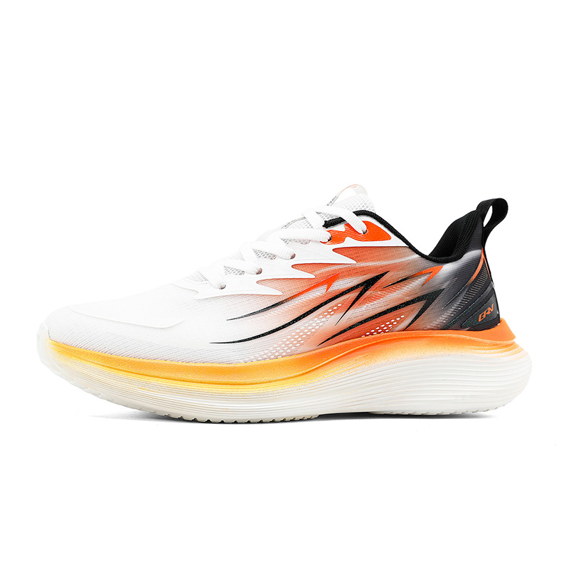 

K-bird Кроссовки K Bird с амортизацией, дышащие, легкие низкие городские для бега и повседневной носки мужские бело-оранжево-красные, цвет White/Orange Red