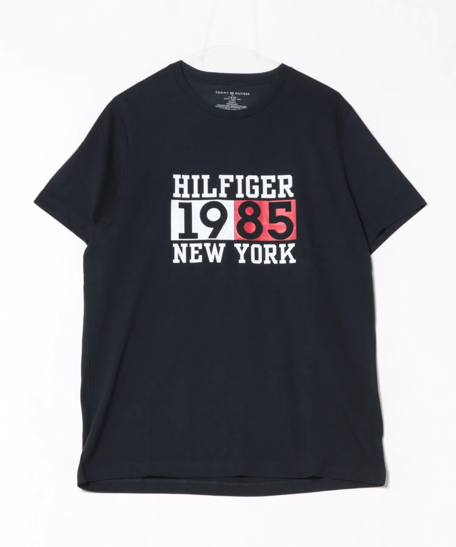 Унисекс футболка с логотипом TOMMY HILFIGER, тёмно-синяя