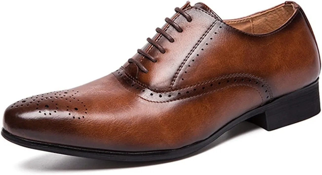 Туфли Herren Kleiderschuhe Lederschuhe Herrenschuhe Herren Schnürschuhe (14) Generic, Auburn