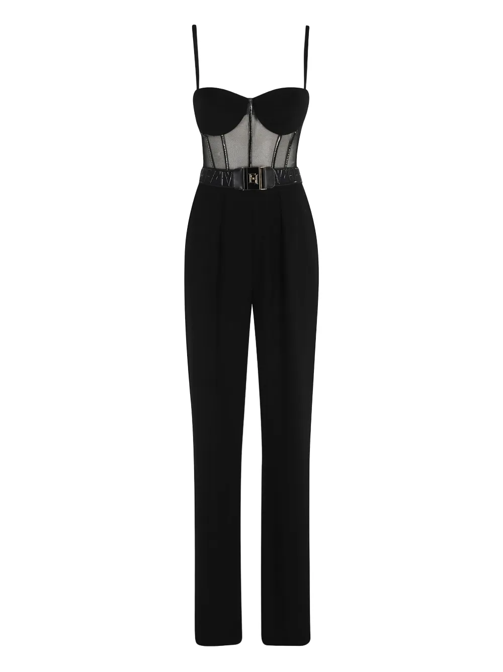 

Комбинезон с бюстье и поясом Elisabetta Franchi, черный