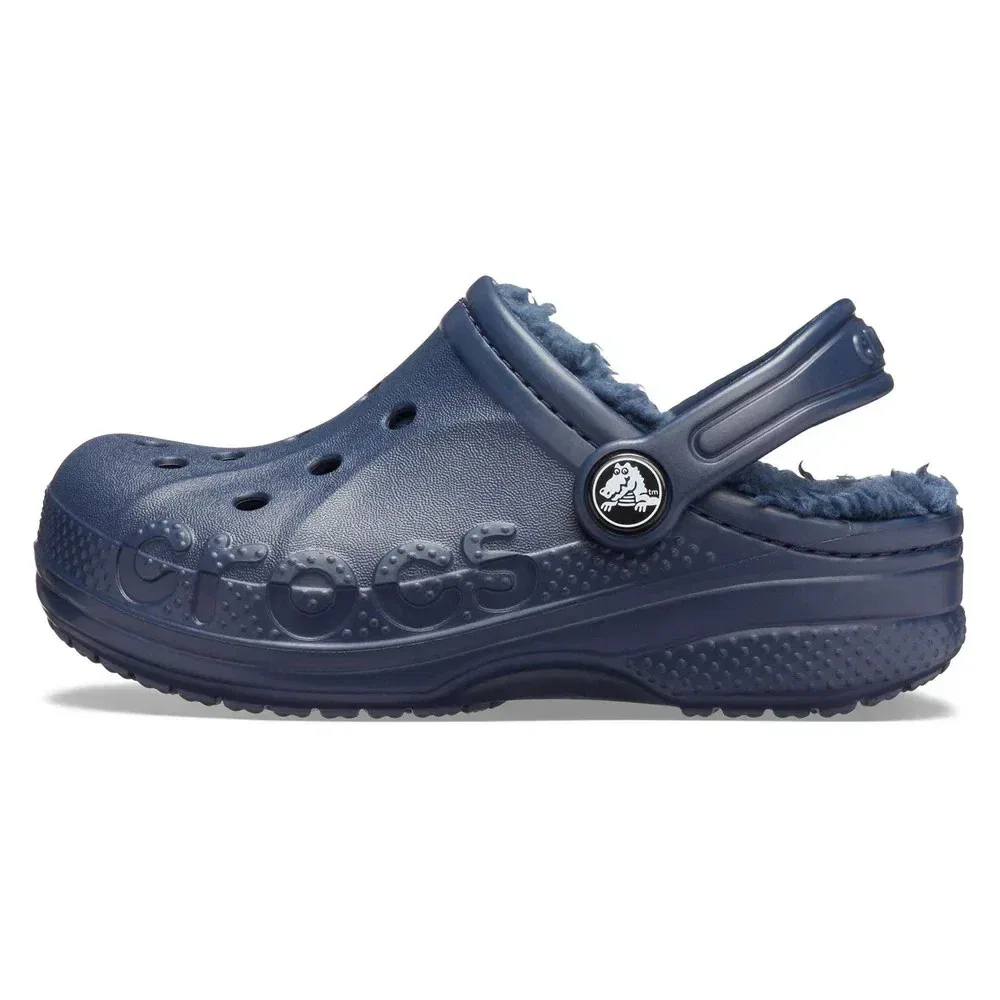 Детские сабо Crocs Baya, синие, на флисовой подкладке, повседневные, модель JZZ605 — фото 4