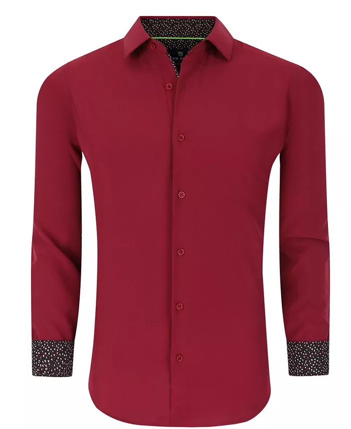 

Мужская классическая рубашка Performance Solid Button Down приталенного кроя Tom Baine, красный