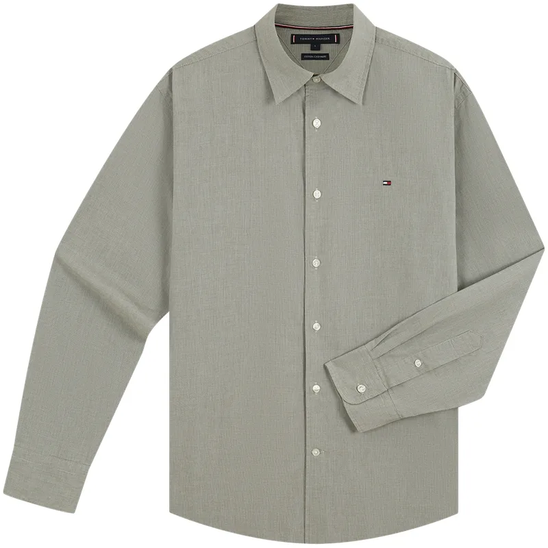 Рубашка мужская с лацканом Tommy Hilfiger, Gray Green 0N5