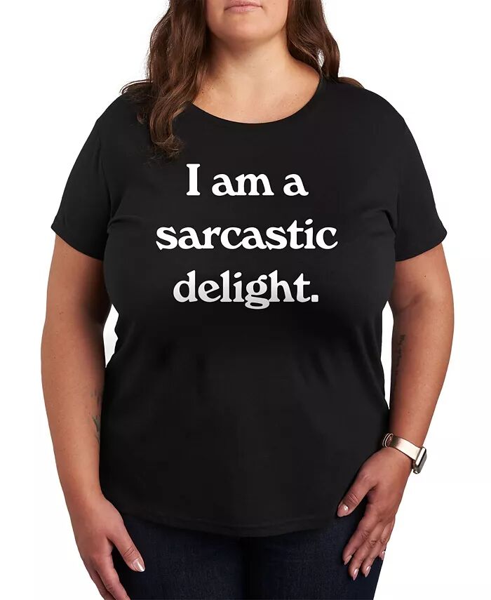 

Футболка большого размера с рисунком «I Am A Sarcastic Delight» Hybrid Apparel, черный