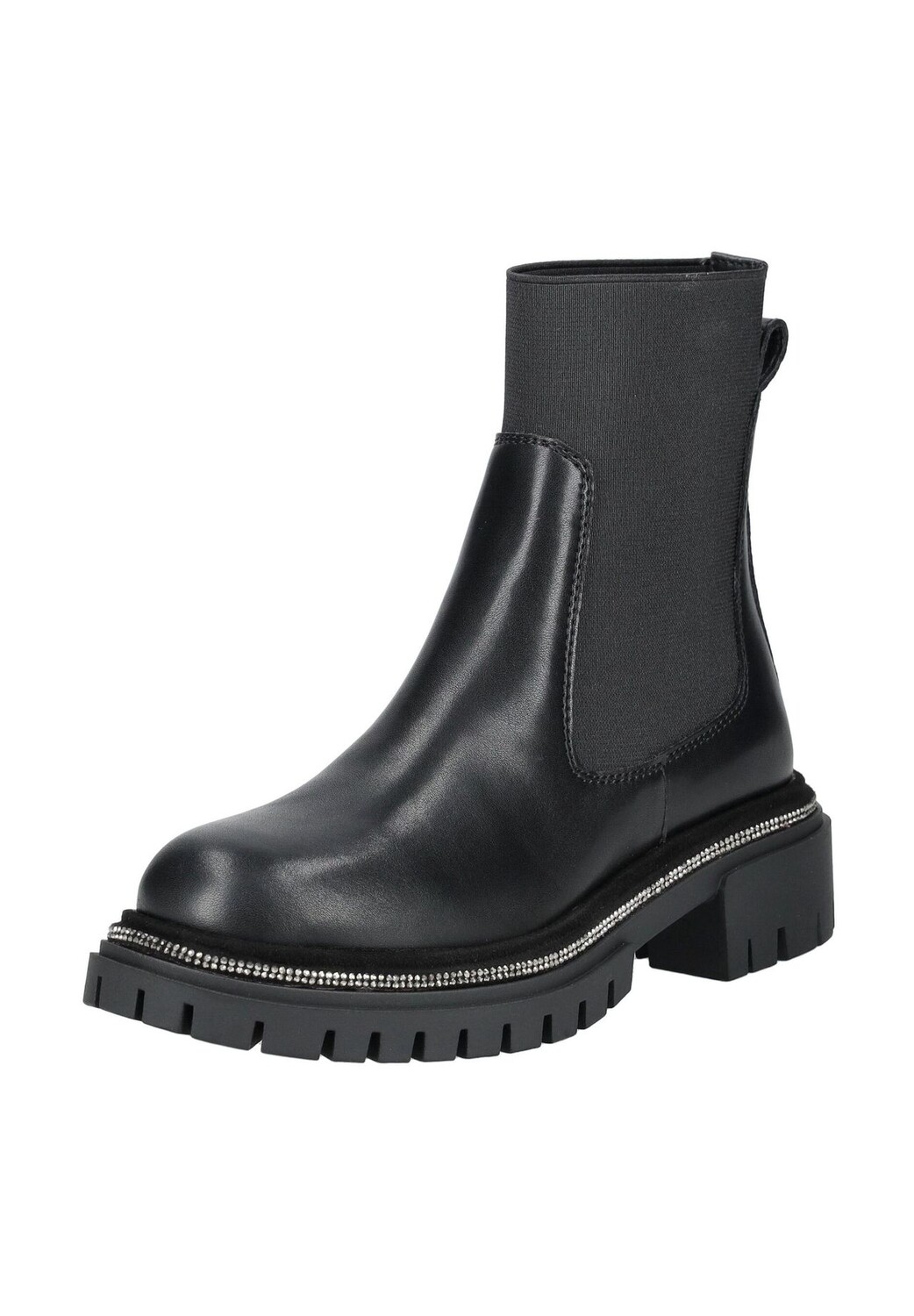 Кожаные/текстильные ботильоны STEVE MADDEN, черный