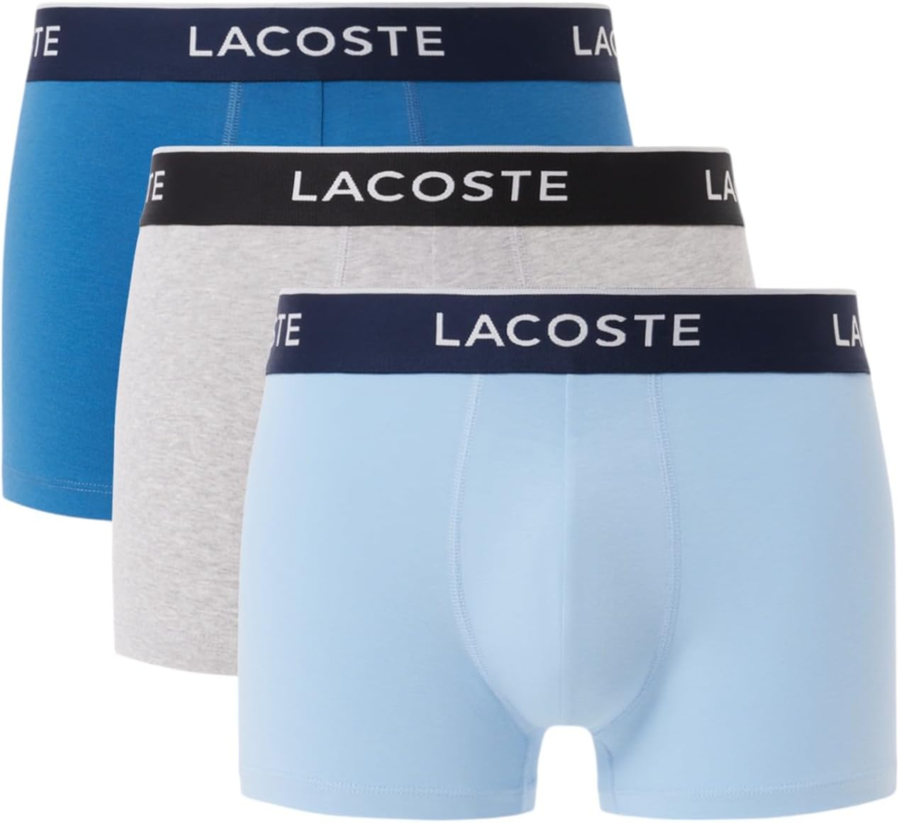 

Lacoste мужские боксеры 3 шт, Aqua/Tranquil Blue/Dove Grey