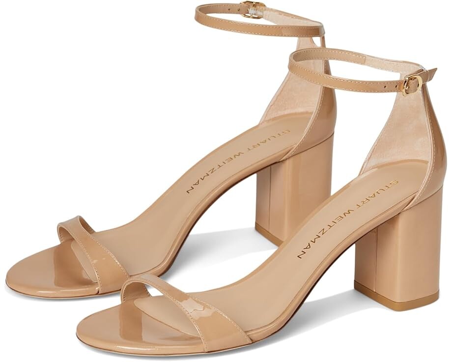 

Туфли Stuart Weitzman Nudist Block 75, цвет Adobe